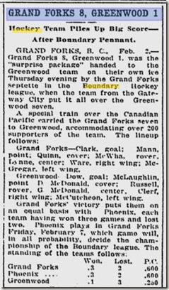 West Boundary Hockey History