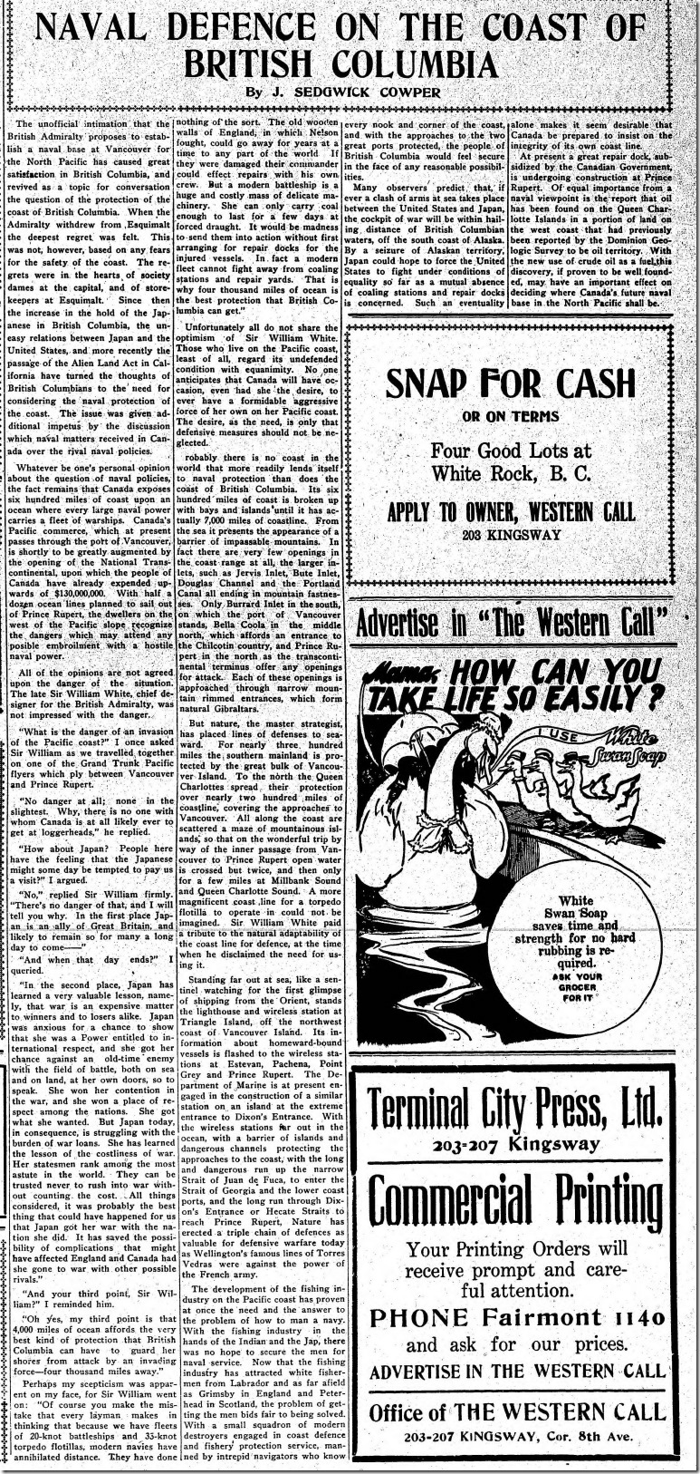 naval defence on coast of b.c.