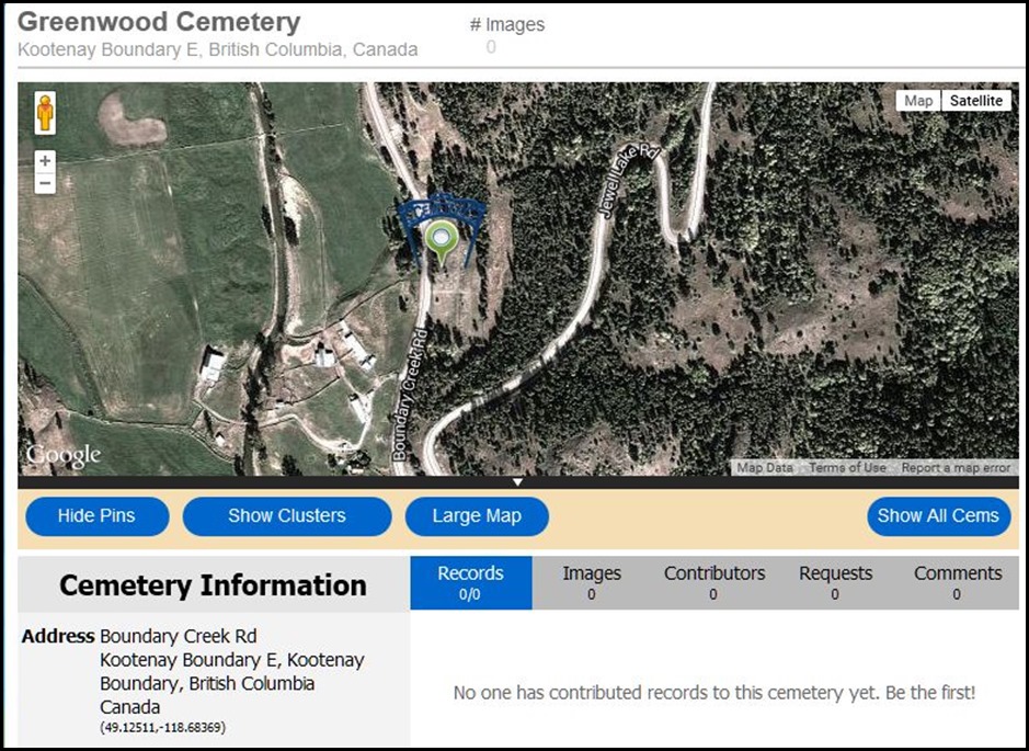 Greenwood BC Cemetery