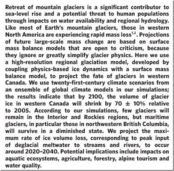 'Projected deglaciation of western Canada in the twenty-first century _ Nature Geoscience'