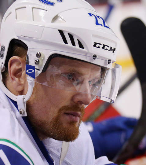 NEW YORK, NY - JANUARY 17: Daniel Sedin #22 of the Vancouver Canucks prepares to skate against the New York Islanders at the Barclays Center on January 17, 2016 in the Brooklyn borough of New York City. The Canucks defeated the Islanders 2-1 in the shootout. (Photo by Bruce Bennett/Getty Images)