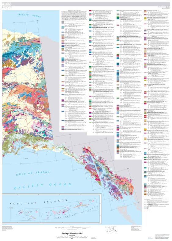 Geologic map of Alaska, part 2: generalized geologic map of the eastern part of Alaska. Image credit: U.S. Geological Survey / U.S. Department of the Interior.