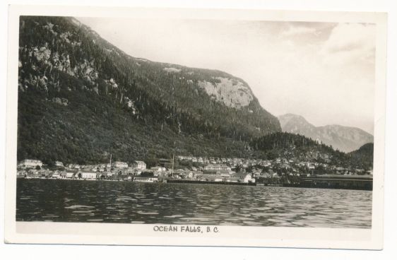 OCEAN FALLS B.C. RPPC GOWER SUTTON WATERFRONT VIEW