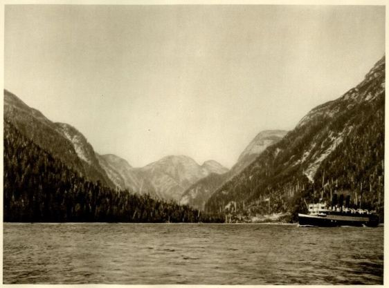 Ocean Falls Harbor in British Columbia CANADA1926 Photogravure View