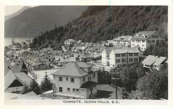 Vintage Postcard, " Townsite, Ocean Falls, B.C. " Gowen-Sutton Co., Ltd., Vancouver, B.C.