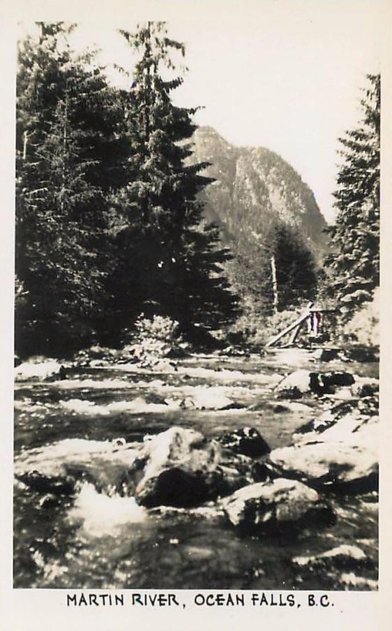 RPPC OCEAN FALLS, British Columbia Canada MARTIN RIVER Gowen Sutton Postcard